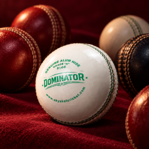Skyshot Dominator Cricket Ball – Premium Alum Tanned Leather (60+ Overs)