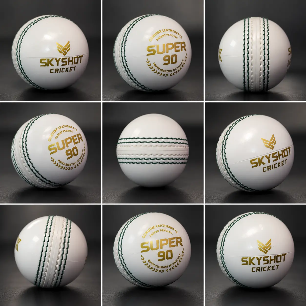Skyshot Super 90 Cricket Ball | Premium Machine-Stitched Leatherette